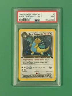 2000 Pokemon Dark Dragonite Holo 1st edition Team Rocket 5/82 PSA 9 - Image 1