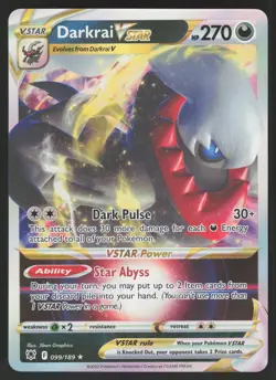 Darkrai VSTAR 099/189 Ultra Rare Pokemon TCG Astral Radiance NM - Image 1