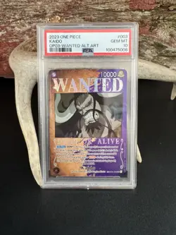 2023 ONE PIECE OP03-PILLARS OF STRENGTH WANTED ALTERNATE ART #003 KAIDO PSA 10 - Image 1