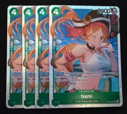 One Piece Nami Super Rare (SR) OP14-031 The Azure Sea's Seven, Playset (X4) - Image 1