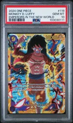 2024 One Piece Monkey D. luffy PSA 10 OP09-119 Emperors in the New world - Image 1