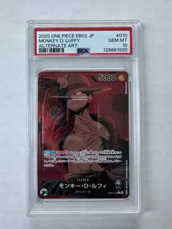 One Piece PSA 10 Monkey D. Luffy EB02-010 Japanese EB02 Alternate Art - Image 1
