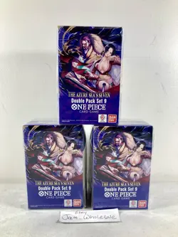 LOT OF 3 One Piece TCG DP-09 Double Pack Set 9 The Azure Sea's Seven NEW SEALED! - Image 1