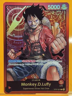 One Piece English Monkey.D.Luffy ST01-001 Leader Foil - Free Shipping - Image 1