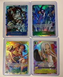 One Piece TCG OP-13 Alt Art Lot - Edward Newgate SR, Luffy SR, Sanji R,S-Snake R - Image 1
