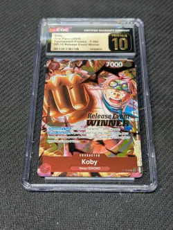 CGC PRISTINE 10 One Piece TCG P-092 Koby Pre Release Winner Card Promo English - Image 1