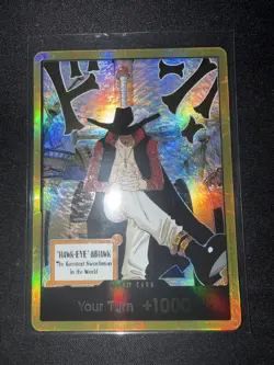One Piece Card Gold Frame Dracule Mihawk DON!! Card OP14 THE AZURE SEA'S SEVEN - Image 1
