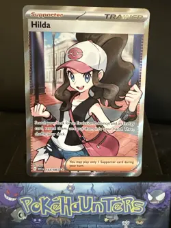 Pokemon Card Hilda 164/086 White Flare Full Art Holo Rare Trainer NM - Image 1