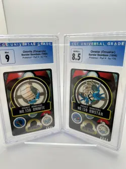 1998 Pokemon Card Japanese - Omnite #138 & Omstar #139 Sealdass - Bandai CGC 9 - Image 1