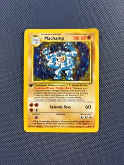 Machamp 8/102 1st Ed Deck Exclusives Base Set Holo Rare Pokemon Trading Card DMG - Image 1