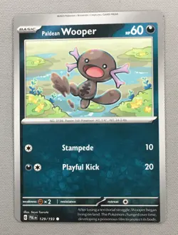 Pokemon 2023 Paldea Evolved Paldean Wooper Error Miscut Card RARE! - Image 1