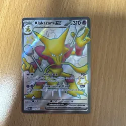 Alakazam EX 215/091 Full Art Shiny Ultra Rare Paldean Fates Pokemon Card - Image 1