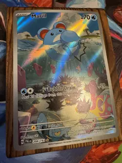 Pokemon Marill TCG Rare Holo Card 204/193 Sv02 Paldea Evolved Illustration - Image 2