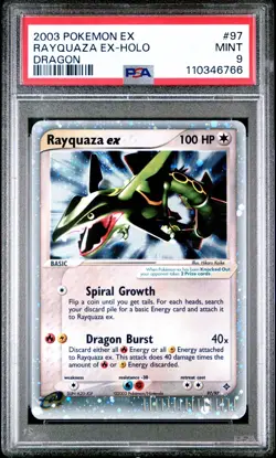 Pokemon TCG Rayquaza EX Dragon Holo Rare Card Series 97/97 PSA 9 - Image 1