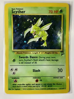 Scyther 17/130 Holo Base Set 2 - Pokemon Card - NM/LP - Image 1