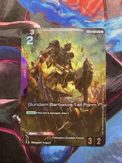 Gundam Card Game TCG Gundam Barbatos 1st Form LR+ Holo Alternate Art GD02-054 - Image 1