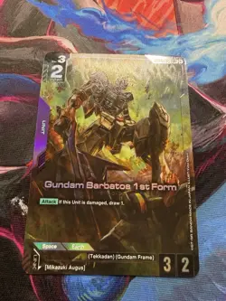 Gundam Card Game TCG Gundam Barbatos 1st Form LR+ Holo Alternate Art GD02-054 - Image 3