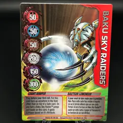 Bakugan LIGHT JUMPER Baku Sky Raiders Card BA5202-RE-SM-GBL 3/6a MECHTANIUM - Image 1