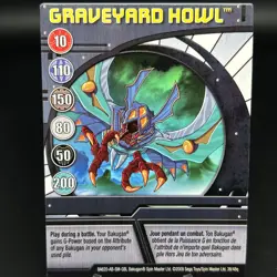 Bakugan GRAVEYARD HOWL Blue Ability Card 2009 BA620-AB-SM-GBL 38/48q - Image 1