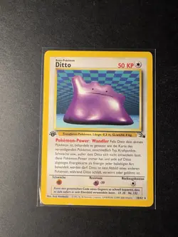 Ditto 1st 1. Edition 18/62 Fossil Deutsch DE Pokemon Karte Pokemon - Image 1