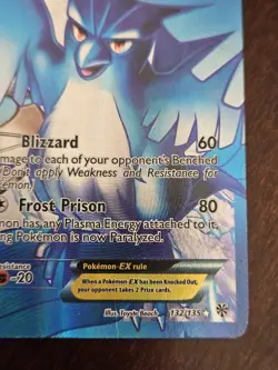Articuno EX Team Plasma Full Art 132/135 Plasma Storm Holo Pokemon Card - Image 5