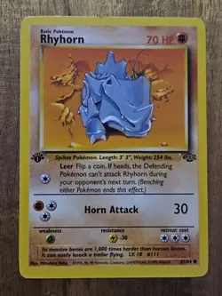 Rhyhorn 1st Edition - #61/64 - Jungle Set 1999 - Pokemon Card - Excellent+ - Image 2