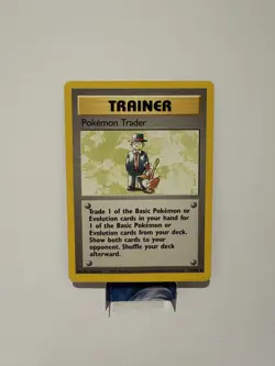 Pokemon TCG Pokemon Trader Base Set 77/102 Regular Trainer Card LP - Image 1