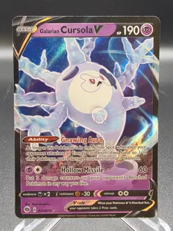 Galarian Cursola V 021/073 Champion's Path Holo Ultra Rare Pokemon TCG Card - Image 1