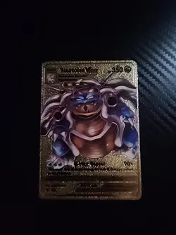 Pokemon Blastoise Vmax Gold Foil Fan Art Vinyl Textured Collector Card HP350 - Image 1