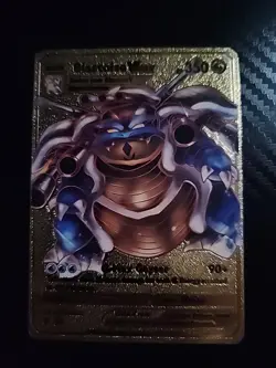 Pokemon Blastoise Vmax Gold Foil Fan Art Vinyl Textured Collector Card HP350 - Image 3