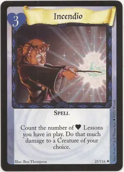 Harry Potter TCG - Rare "Incendio" Card #25/116 - Image 1