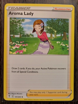 2x Aroma Lady 141/203 Pokemon card Evolving Skies uncommon NM - Image 2