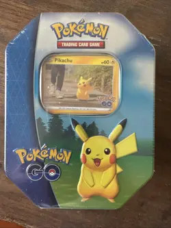 Pikachu Pokemon Go Tin English TCG Card Game Sword and Shield New SEALED - Image 1