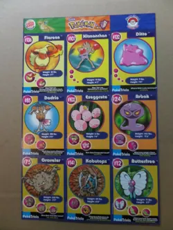 POKEMON 1ST MOVIE CARDS 1999 BURGER KING #17 MASTER TRAINER SET UNCUT SHEET9CARD - Image 1