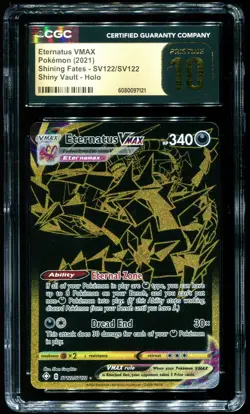CGC Pristine 10 Eternatus VMAX Full Art Shining Fates 2021 Pokemon Card #SV122 - Image 1