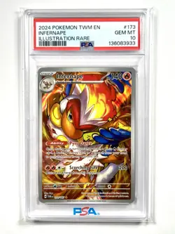 2024 Infernape Illustration Rare Pokemon TCG Card 173 Twilight Masquerade PSA 10 - Image 1