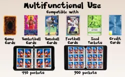 TRADING CARD BINDER 4 POCKET, NAME TAG & TAB STICKERS FOR SORTING, 440 POCKETS - Image 5