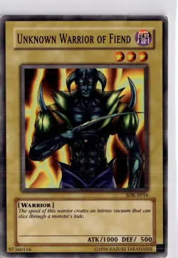 Unknown Warrior of Fiend SDK-E016 Yugioh Trading Card TCG - Image 1
