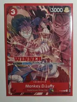 Monkey D Luffy Winner P-006 One Piece Card Game TCG Tournament Promo - Image 1