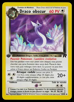 Pokemon Card - Dark Dragonair Draco obscur Team Rocket French 33/82 1st Edition - Image 1