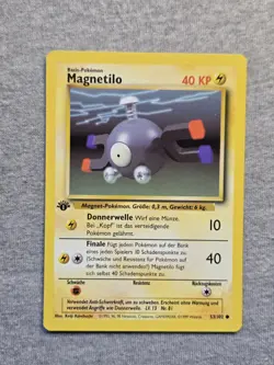 Pokemon Card - Magnemite Magnetilo GERMAN 1st Edition Base Set 53/102 Common - Image 1