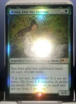 MTG Magic the Gathering Azusa, Lost but Seeking 173/470 Core Set 2021 LP R FOIL - Image 1