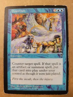 Desertion English Magic Visions MTG 1996 Blue Rare Played MP/HP BULK DISCOUNT! - Image 1