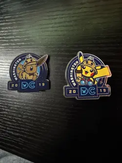 Pokemon 2019 World Championships Washington DC Pikachu & Eevee Pins - Image 1