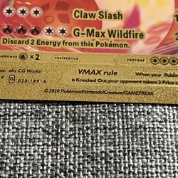 2020 Pokemon TCG Charizard VMAX Gold Foil 020/189 - Fan made - Image 2