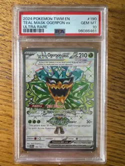 2024 Pokemon TWM EN Teal Mask Ogerpon EX Ultra Rare #190 - PSA 10 - Image 1