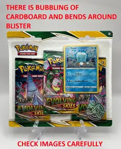 (402846) Pokemon Sword & Shield Evolving Skies Booster 3-Pack Blister - Sealed - Image 2