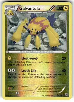 Pokemon Black and White #46/114 Galvantula Reverse Holo Rare - Image 1