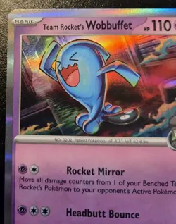 Team Rocket's Wobbuffet 082/182 Holo Rare Destined Rivals Pokemon TCG - Image 2