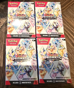 4 x Lot Pokemon Prismatic Evolutions Booster Bundles Factory Sealed New 24 packs - Image 1